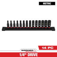 Milwaukee 14 PC SHOCKWAVE™ Impact Duty Metric Deep 6 Point Socket Set — 49-66-7003