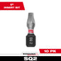 Milwaukee SHOCKWAVE™ Impact Duty 1" Square Recess #2 Insert Bits Contractor Pack — 48-32-4607