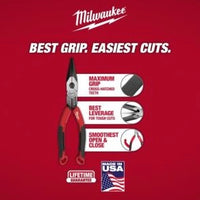 Milwaukee 8" Long Nose Comfort Grip Pliers (USA) — MT555
