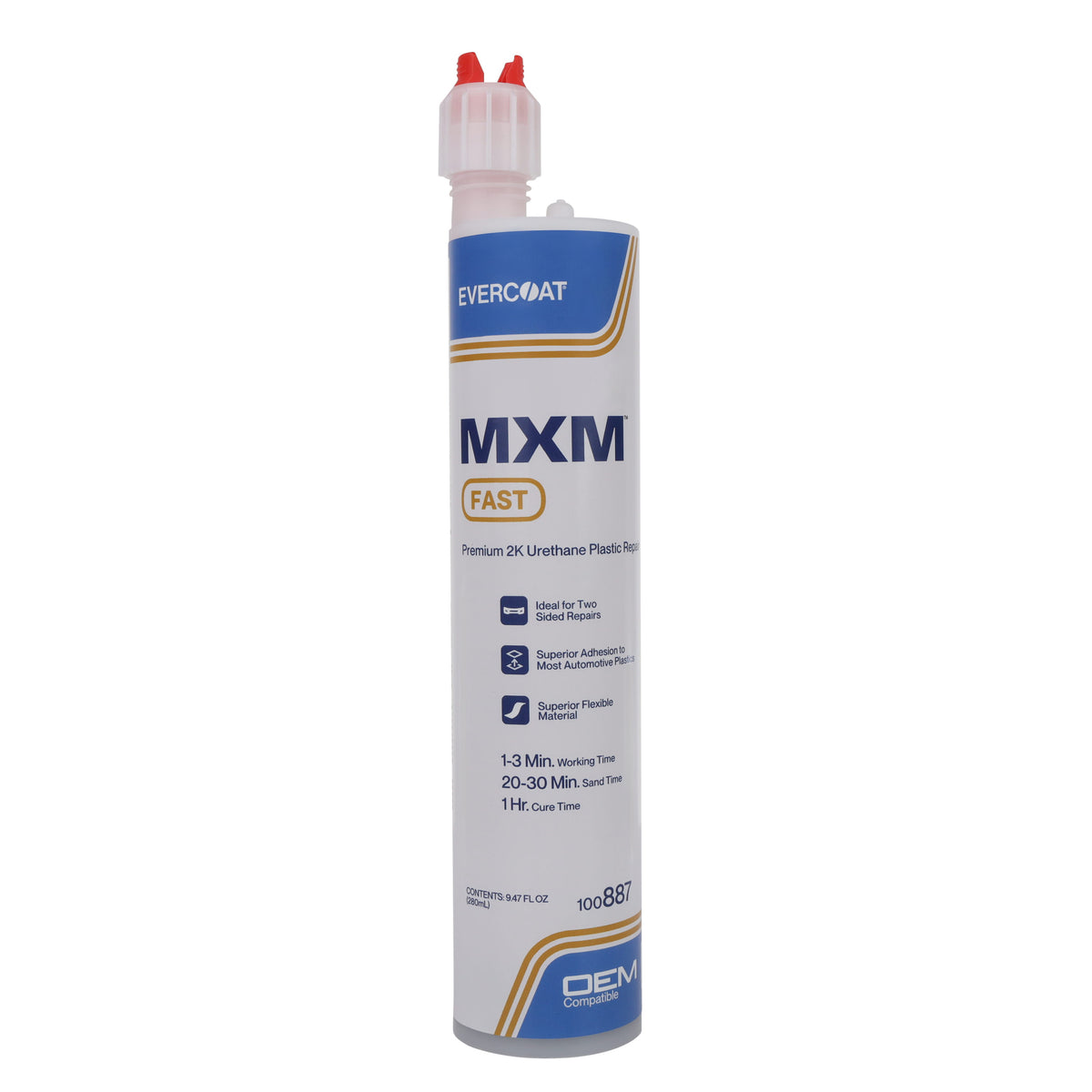 Evercoat MXM Fast Premium 2K Urethane Plastic Repair Adhesive Beige · 250 mL · Cartridge – 100887