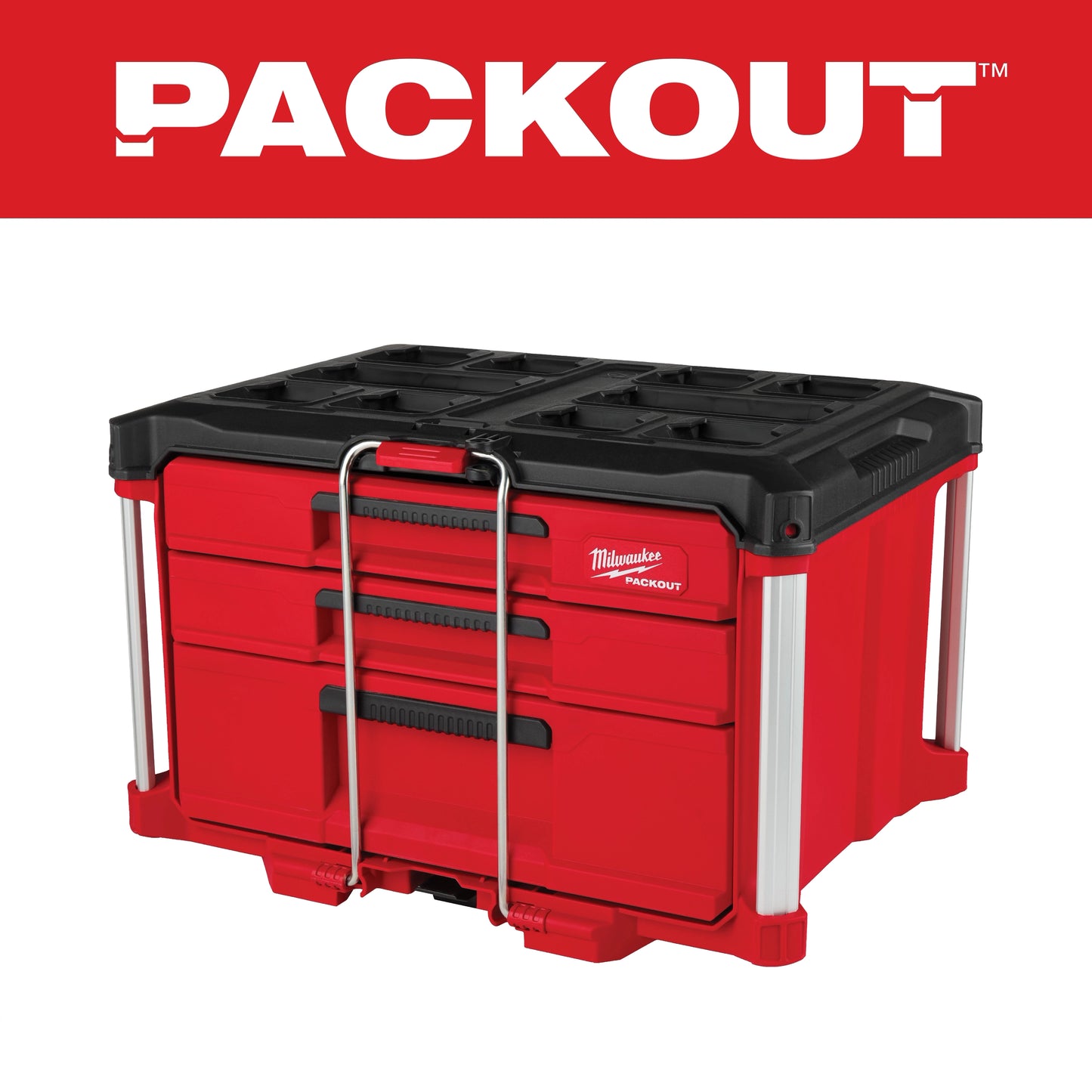 Milwaukee PACKOUT™ Multi-Depth 3-Drawer Tool Box — 48-22-8447