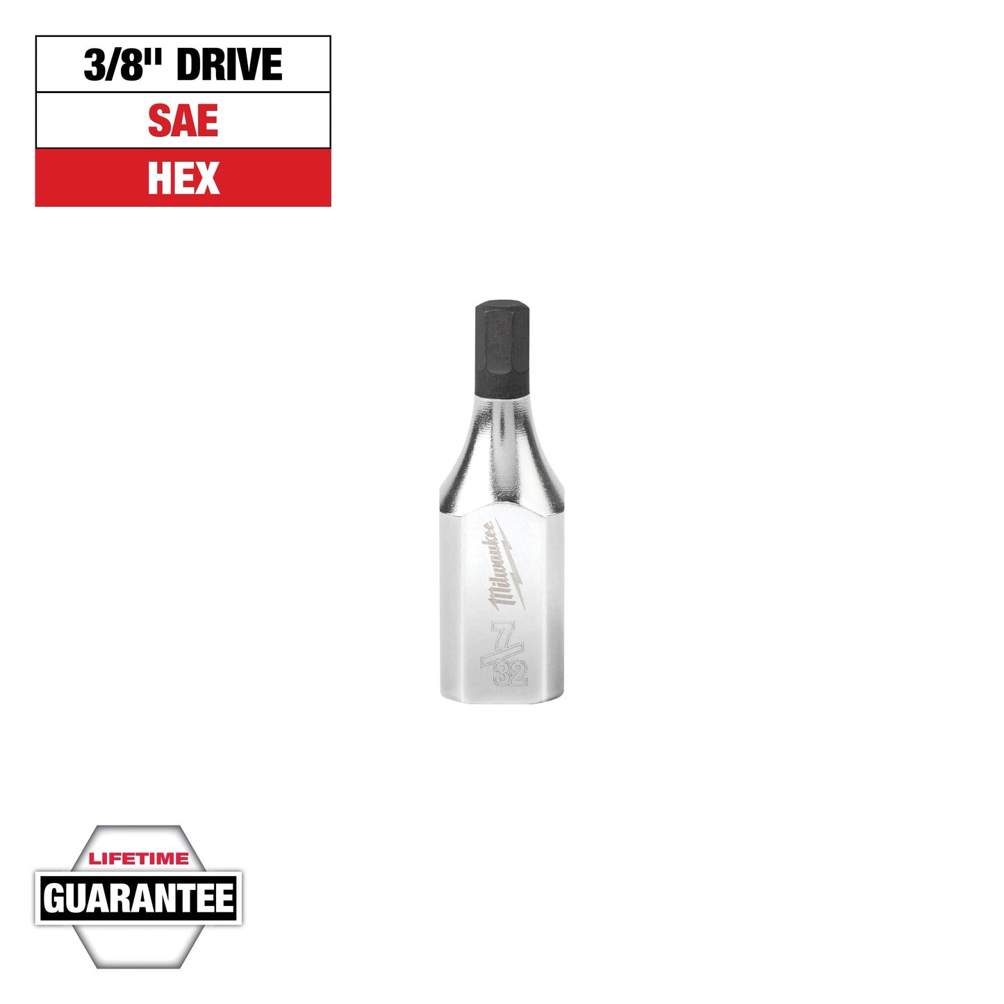 Milwaukee 3/8" Drive 7/32" Hex Bit Socket — 45-34-1044