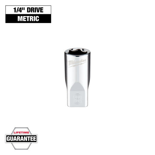 Milwaukee 1/4" Drive 8mm Metric Socket with FOUR FLAT™ Sides — 45-34-9034