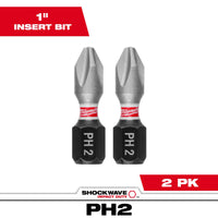 Milwaukee SHOCKWAVE™ Impact Duty 1" Phillips #2 Insert Bits — 48-32-4412