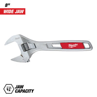 Milwaukee 8" Wide Jaw Adjustable Wrench — 48-22-7508