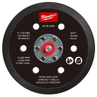 Milwaukee 6" Hook and Loop Sander Backing Pad - Soft — 49-36-2583