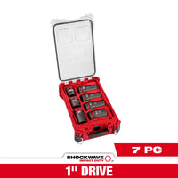 Milwaukee SHOCKWAVE™ Impact Duty 1” Drive 7 PC MM & SAE Wheel Service Socket with PACKOUT™ — 49-66-7840