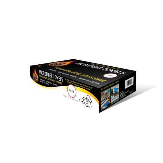 High Teck 16" x 16" White Microfiber Towels - 25 per Box - 1625 - (25) 16" X 16" WHITE MICROFIBER TOWEL - High Teck 1625