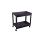 High Teck T425 Utility Cart, 300 Lb, Black, Heavy-Duty Plastic, 2 Shelves, Swivel Caster - HIT425 - High Teck™ T425 Utility Cart, 300 lb, Black, Heavy-Duty Plastic, 2 Shelves, Swivel Caster - High Teck HIT425