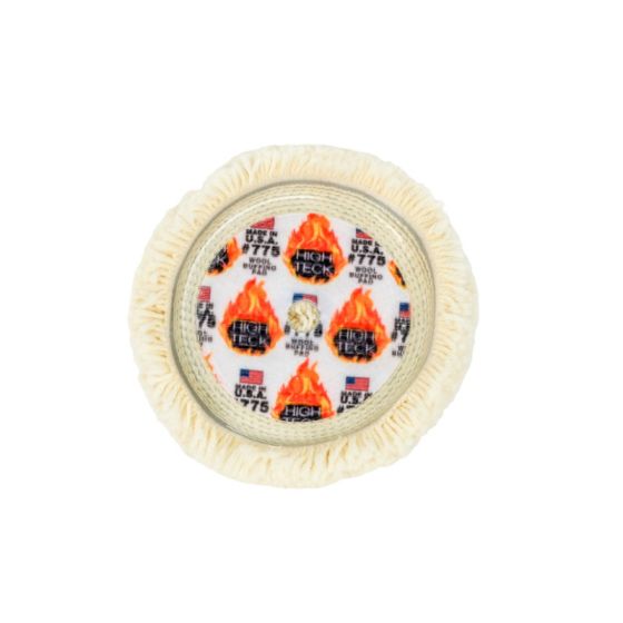 High Teck Buffing Pad, 7.5 In Dia X 1.5 In In Thk, 100% Wool, Hook And Loop - 775 - High Teck™ 775 Buffing Pad, 7.5 in Dia x 1.5 in in THK, 100% Wool, Hook and Loop - High Teck 775