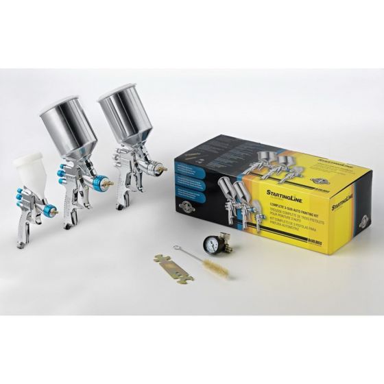 DeVilbiss StartingLine 3-Gun HVLP Paint, Primer & Touch-Up Kit, 802789