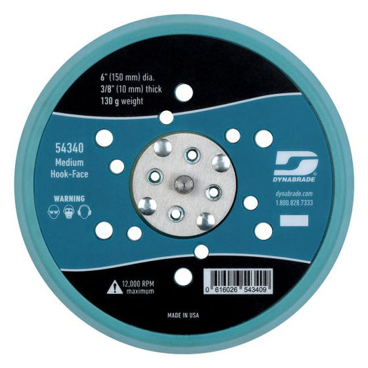 Dynabrade 54340 6-Inch Multi-Hole Hook-Face Sanding Pad, 6 in multi-hole, 54340