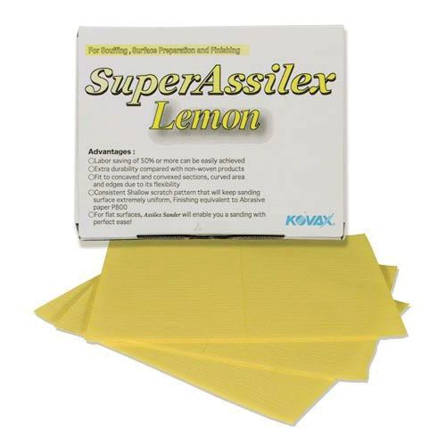 KOVAX® Super Assilex® 191-1509 Sanding Sheet, 130 mm W x 170 mm L, 800 Grit, Aluminum Oxide Abrasive, Lemon, Dry