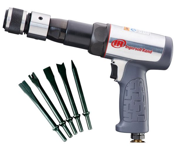 Ingersoll Rand® Long Barrel Air Hammer, 5-Piece Chisel Set, 119MAXK