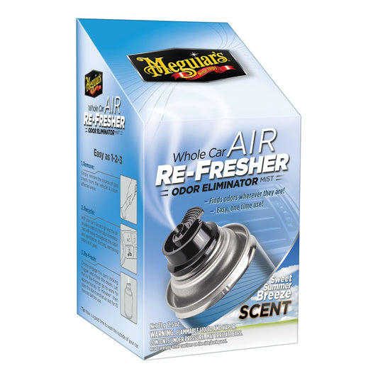Meguiar's, G16602, Whole Car Air Re-Fresher, 2.5 oz Aerosol Can, Clear, Liquid, Sweet Summer Breeze