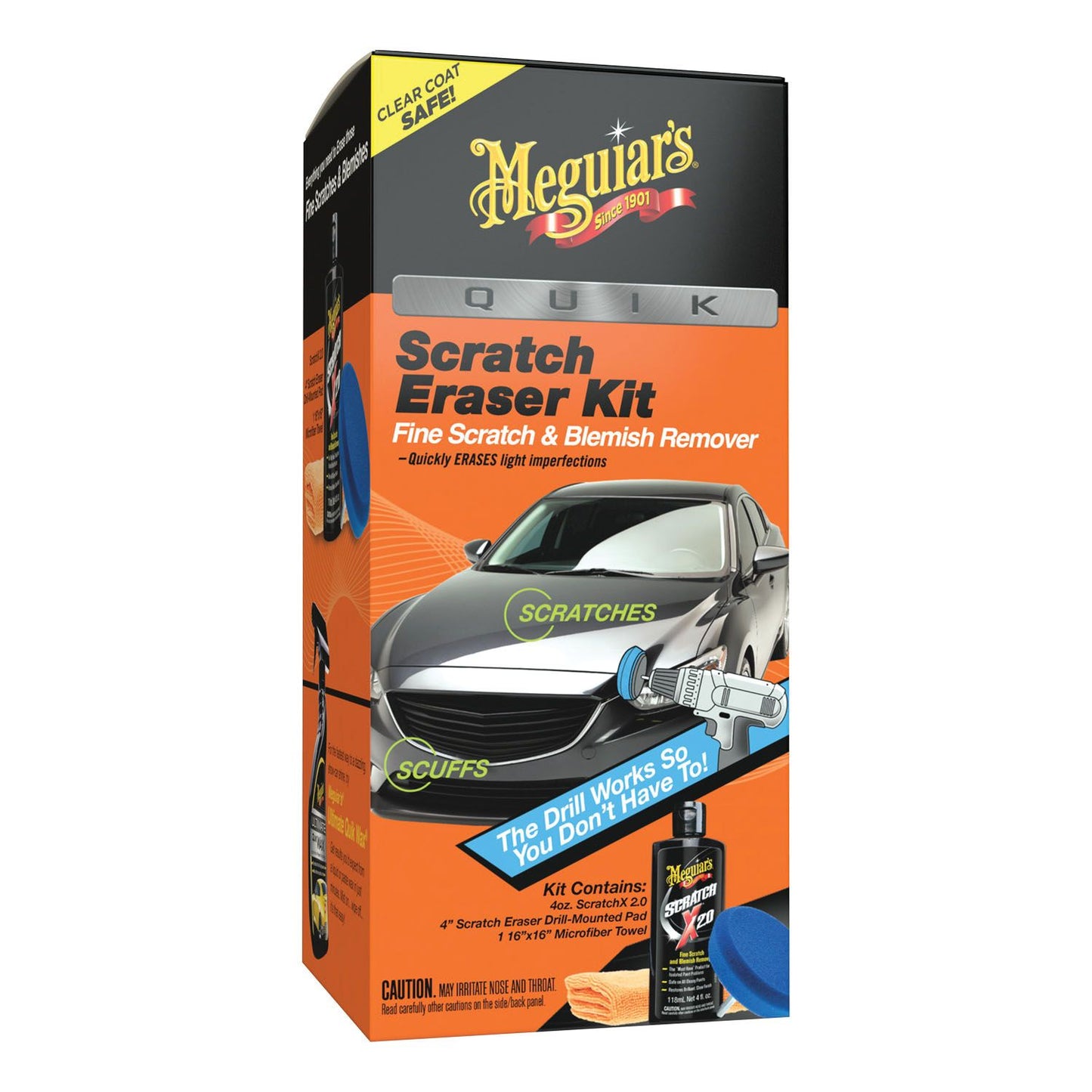 Meguiar's, G190200, Quik Scratch Eraser Kit, 4 oz Bottle, Creamy White, Liquid