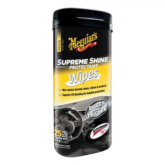Meguiar's&reg; Supreme Shine&reg; G4000 Protectant Wipes, 25 Wipes Bottle, Liquid