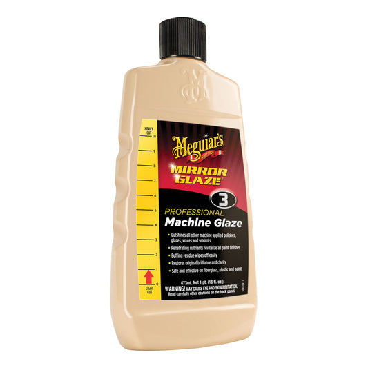Meguiar's® Mirror Glaze® M0316 Professional Machine Glaze, 16 oz Bottle, Gloss White, Liquid