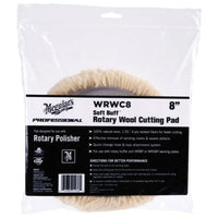 Meguiar's&reg; Soft Buff&trade; WRWC8 Rotary Cutting Pad, 8 in Dia, Hook and Loop Attachment, Wool Pad