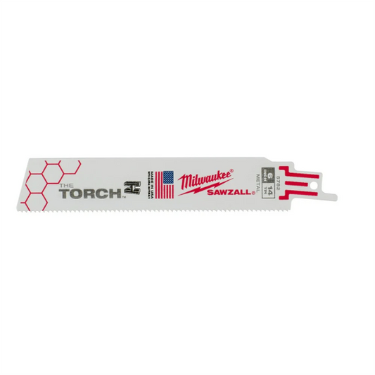 Milwaukee 6" 14 TPI TORCH™ SAWZALL® Blade for Medium Metal (5 PK) — 48-00-5782