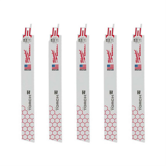 Milwaukee 9" 18 TPI TORCH™ SAWZALL® Blade for Medium Metal (5 PK) — 48-00-5788