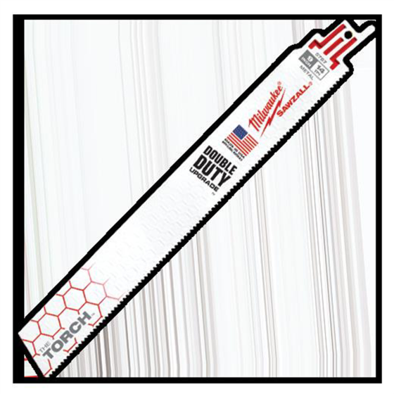 Milwaukee 9" 14 TPI TORCH™ SAWZALL® Blade for Medium Metal Bulk 100 — 48-01-7787