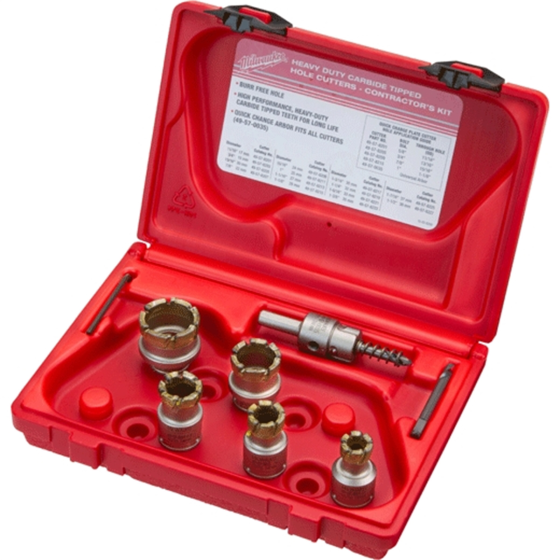 Milwaukee 7 PC Quick Change Steel Plate Carbide Hole Cutter Set — 49-22-8210