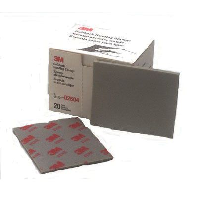 3M&trade; 02604 Flexible Sanding Sponge, 4-1/2 in W x 5-1/2 in L, 3/16 in THK, 320/400 Grit, Fine Grade, Gray