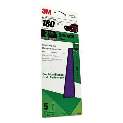 3M&trade; 03077 Performance Sandpaper, 3-2/3 in W x 9 in L, 180 Grit, Aluminum Oxide Abrasive, Purple, Dry