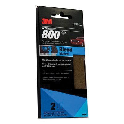 3M&trade; 03089 Performance Soft Sanding Sponge, 2-3/4 in W x 5-1/2 in L, 800/1000 Grit, Ultra Fine Grade, Tan Color