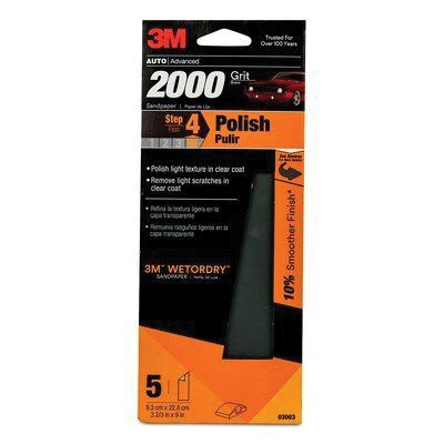 Wetordry&trade; 03003 Sandpaper, 3-2/3 in W x 9 in L, 2000 Grit, Silicon Carbide Abrasive, Gray, Wet/Dry