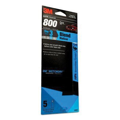 Wetordry&trade; 03022 Sandpaper, 3-2/3 in W x 9 in L, 800 Grit, Silicon Carbide Abrasive, Black, Wet/Dry