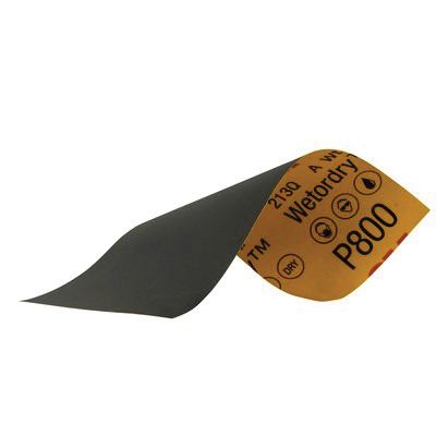 Wetordry&trade; 03022 Sandpaper, 3-2/3 in W x 9 in L, 800 Grit, Silicon Carbide Abrasive, Black, Wet/Dry