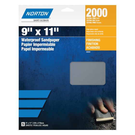 Norton 00491 2000 waterproof sandpaper five-sheet package