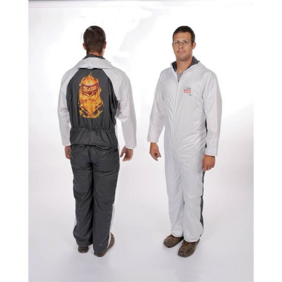 SATA Dan-Am Pro Series Paint Suit - White/Gray, Elastic Waist - product image