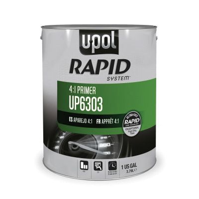 U-POL® RAPID SYSTEM™ UP6303 2K High Solids Rapid Cure Primer, 1 gal Tin, Gray, 4:1 Mixing