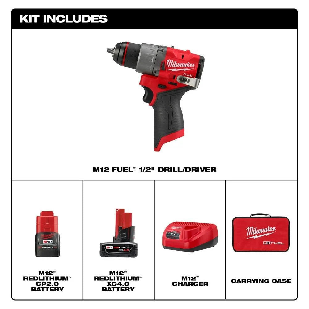 Milwaukee 3403-22 M12 FUEL 1/2" Drill/Driver Kit