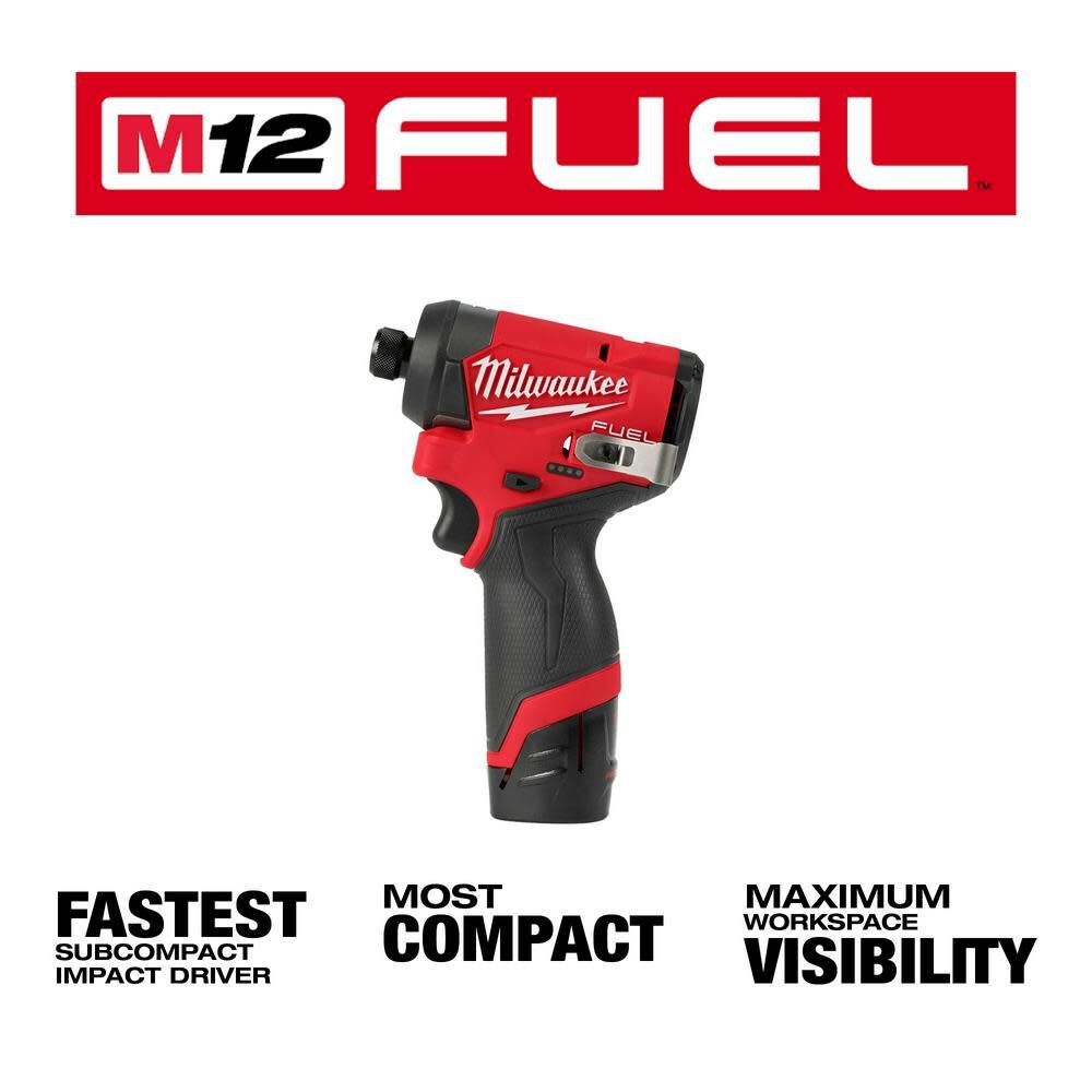 Milwaukee 3453-22 M12 FUEL 1/4" Hex Impact Driver Kit