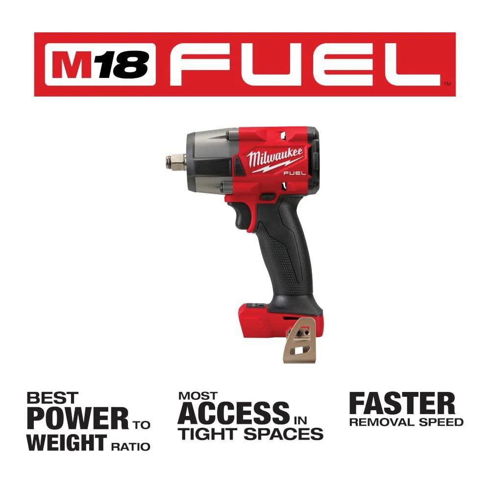 Milwaukee 2962-20 M18 FUEL 1/2" Mid-Torque Impact Wrench w/ Friction Ring (Bare Tool)