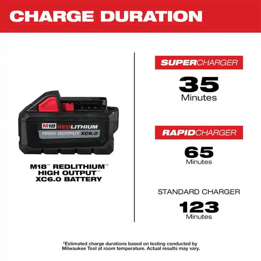 Milwaukee® 48-11-1862, M18™ REDLITHIUM™ HIGH OUTPUT™ XC6.0 Battery, 2-Pack