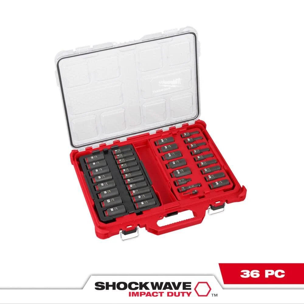 Milwaukee 49-66-6805 PACKOUT SHOCKWAVE 36-Piece Impact Duty Socket Set