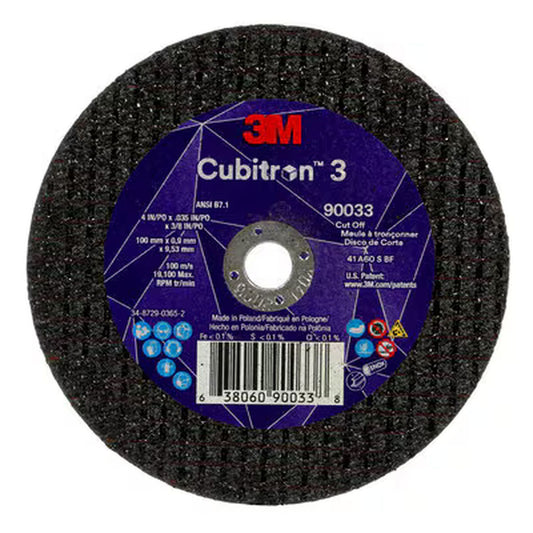 4" x .035" x 3/8" CUBITRON CUTOFF WHEEL, 90033, 5-Pack