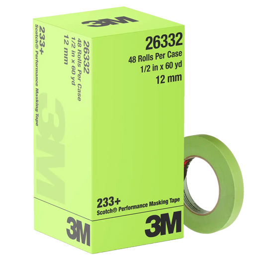 3M™ Scotch®  233+ Series Performance Green Masking Tape, 12 mm, 26332