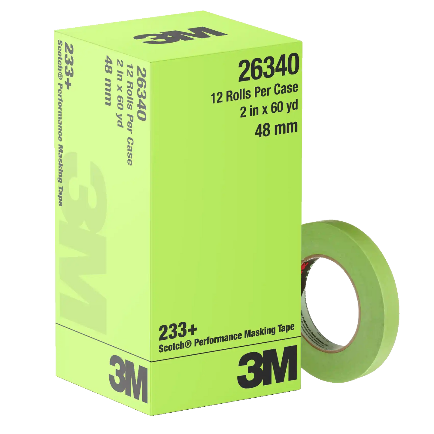 3M™ Scotch®  233+ Series Performance Green Masking Tape, 48 mm, 26340