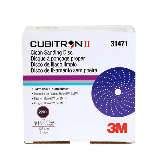 3M™ Xtract Cubitron II Hookit Clean Sanding Film Disc 775L, 220+, 5 in, Pack of 50 Hook and Loop Sanding Discs, 31471