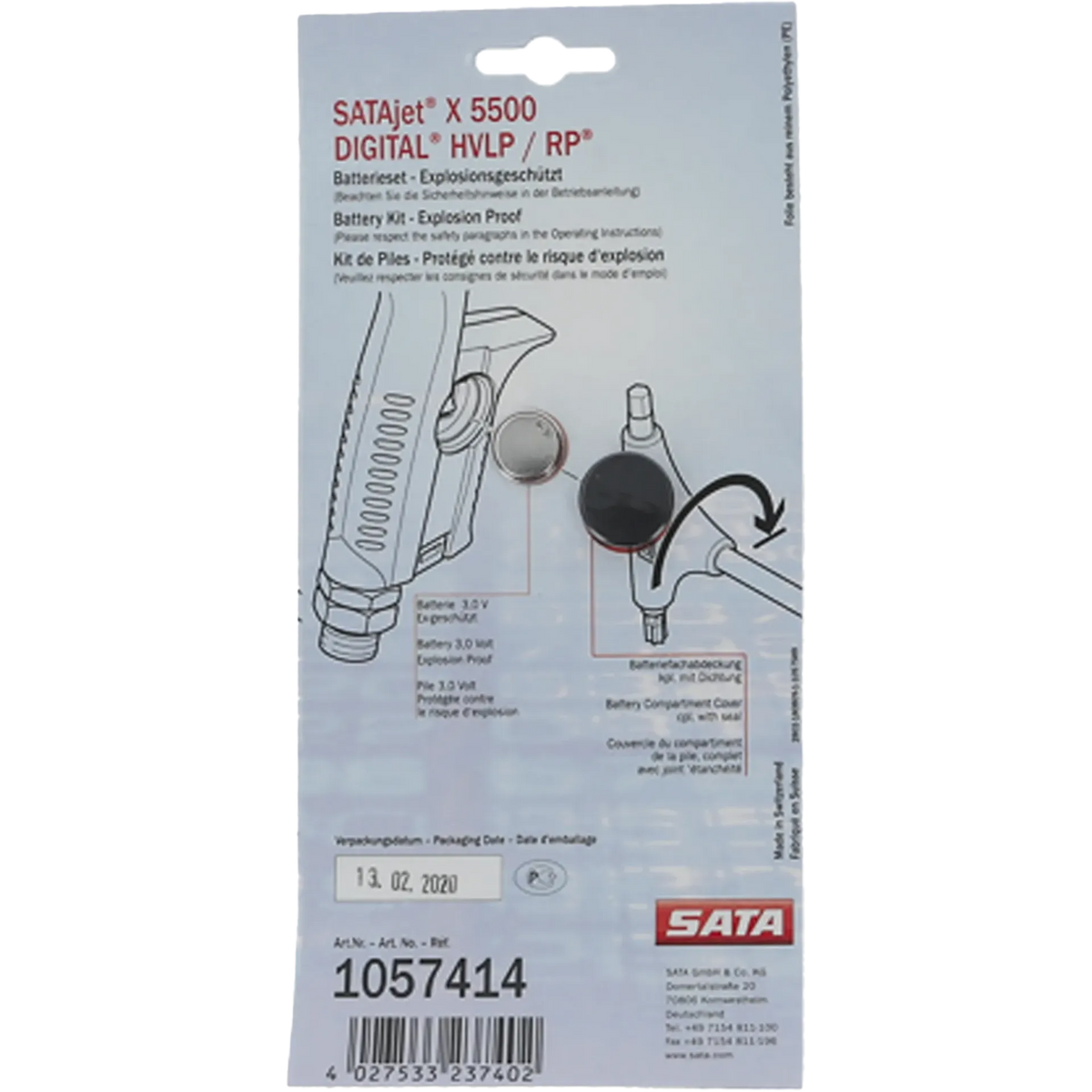 SATA 1057414 Battery Kit, Use With: SATAjet X 5500 Spray Gun - 1057414 - SATA 1057414