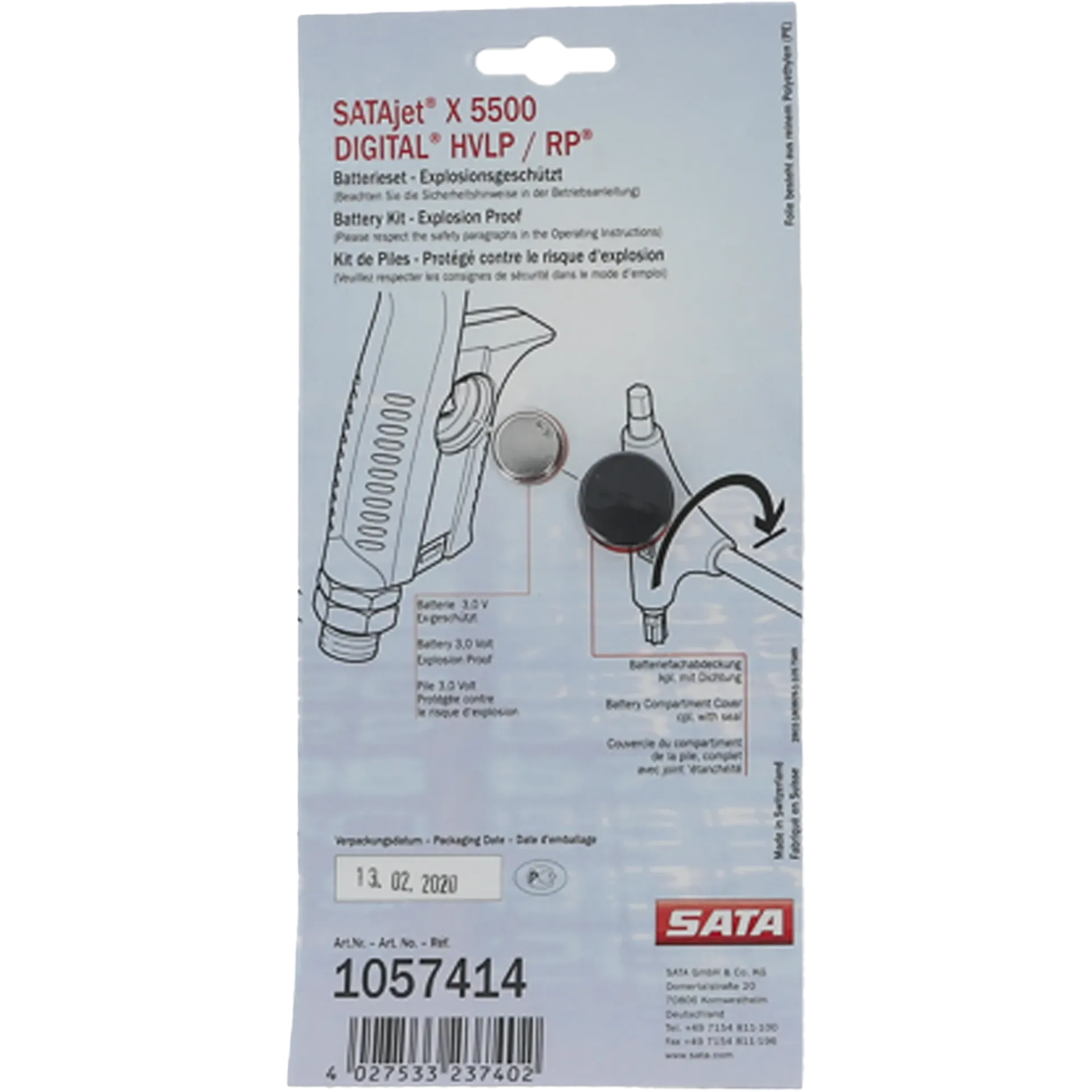 SATA 1057414 Battery Kit, Use With: SATAjet X 5500 Spray Gun - 1057414 - SATA 1057414