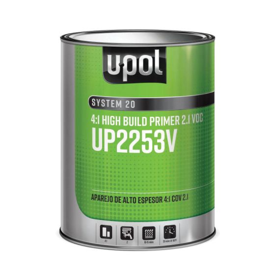 U-POL® SYSTEM 20 UP2253V High-Build 2K Multi-Purpose Primer, 1 gal Tin, Gray, 4:1 Mixing, High-Build - U-POL UP2253V