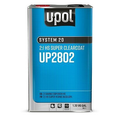 U-POL® SYSTEM 20 UP2802 National Rule HS Super Clearcoat, 5 L Tin, Gloss, 2:1 Mixing - U-POL UP2802
