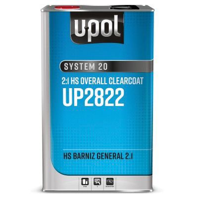 U-POL® SYSTEM 20 UP2822 National Rule HS Overall Clearcoat, 5 L Tin, Gloss, 2:1 Mixing - U-POL UP2822